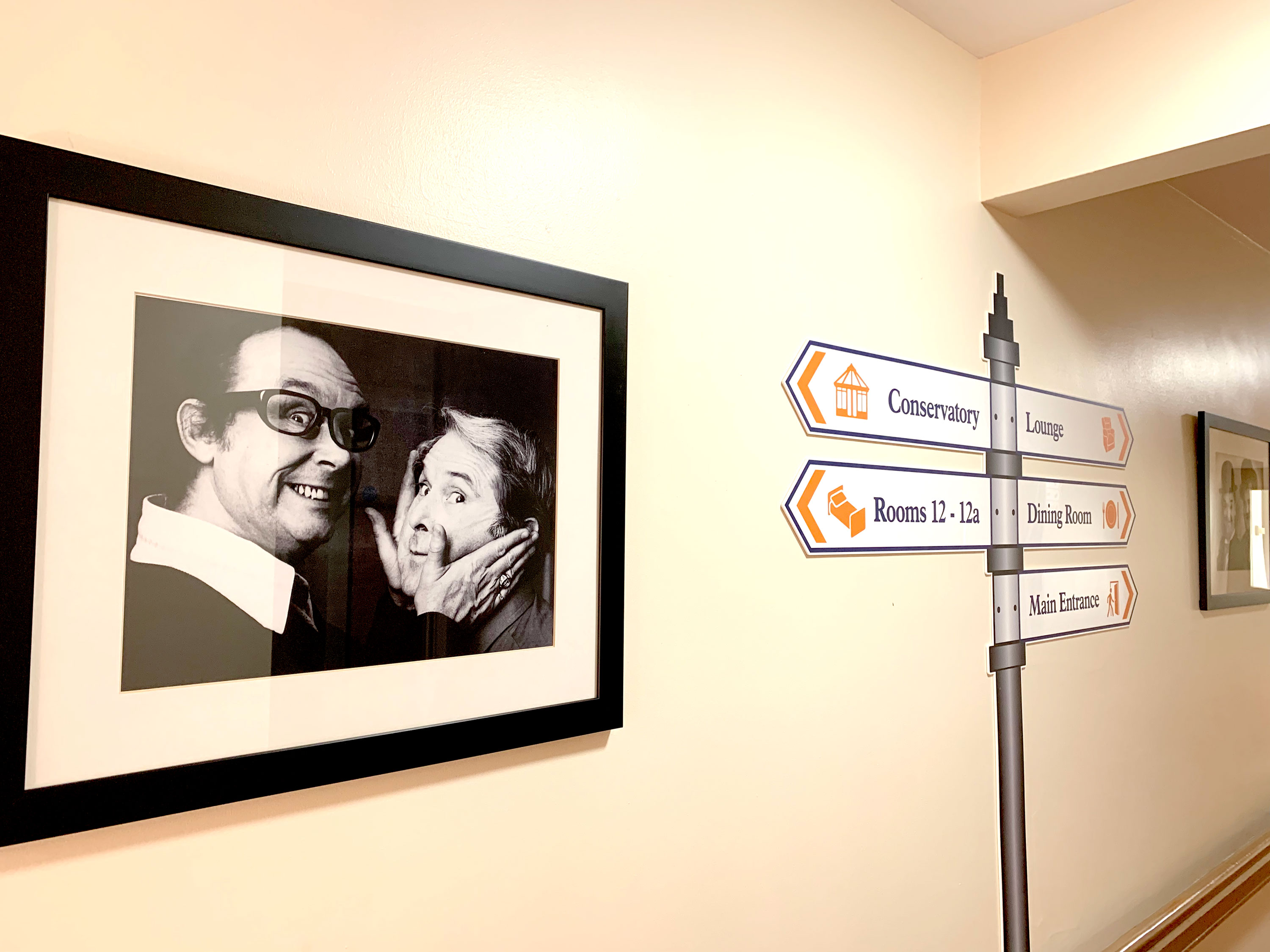 Signs help residents move through the house