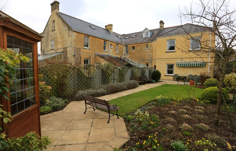 The garden at the rear of Abbeyfield House, Bradford on Avon BA15 1EP