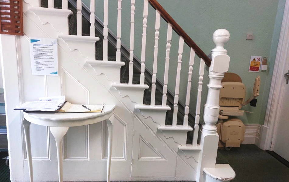 Staircase And Stair Lift At Abbeyfield House, Havant PO9 2SS