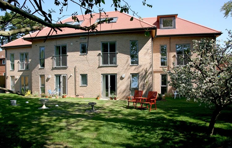 The outside of Abbeyfield Court, Southampton SO31 6BF