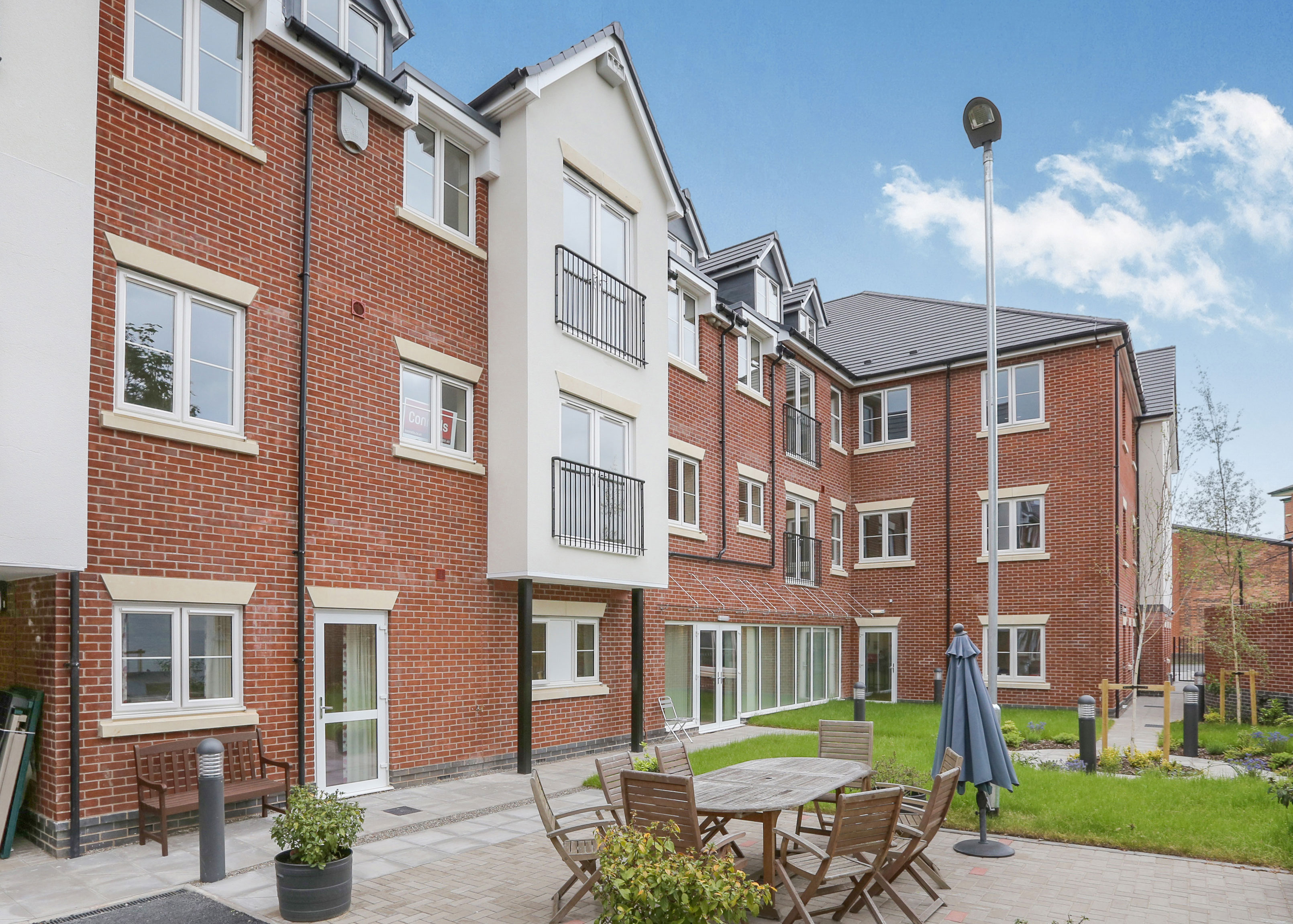 View of the communal garden at Whiston Court