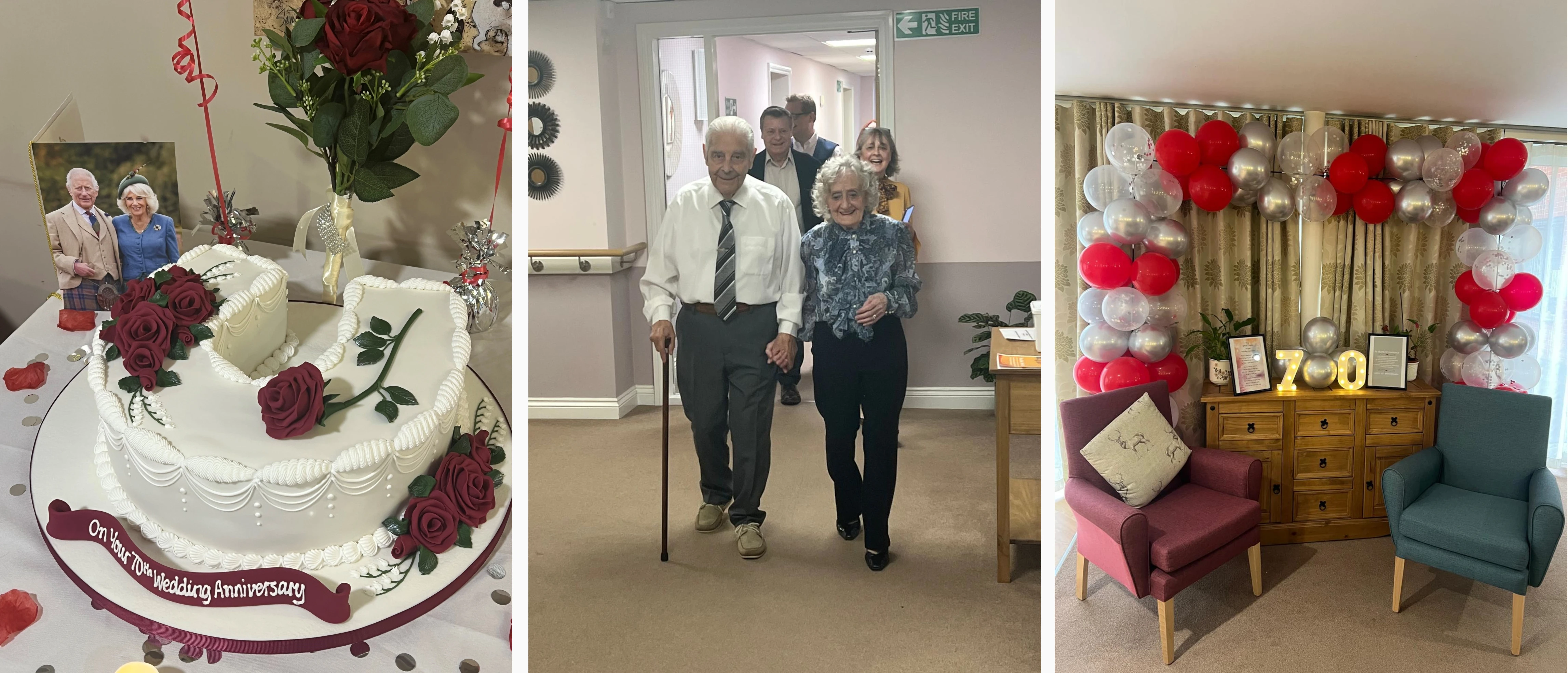 Collage of Jill and Eddie's 70th Anniversary Celebrations