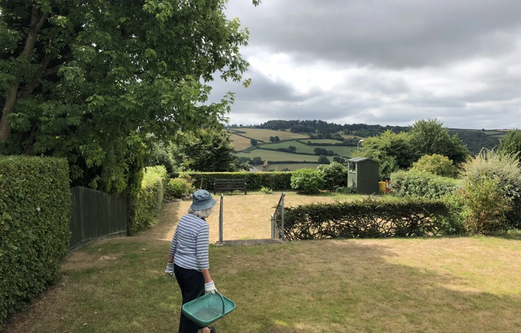 resident-in-garden-at Glen Tor, Torrington EX38 8DZ