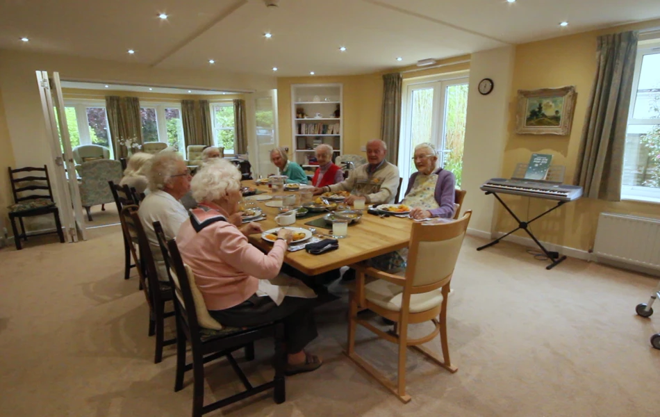 Residents dining together