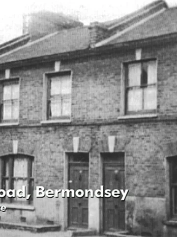 Collage of Richard Carr-Gomm and the First Abbeyfield House On Eugenia Road