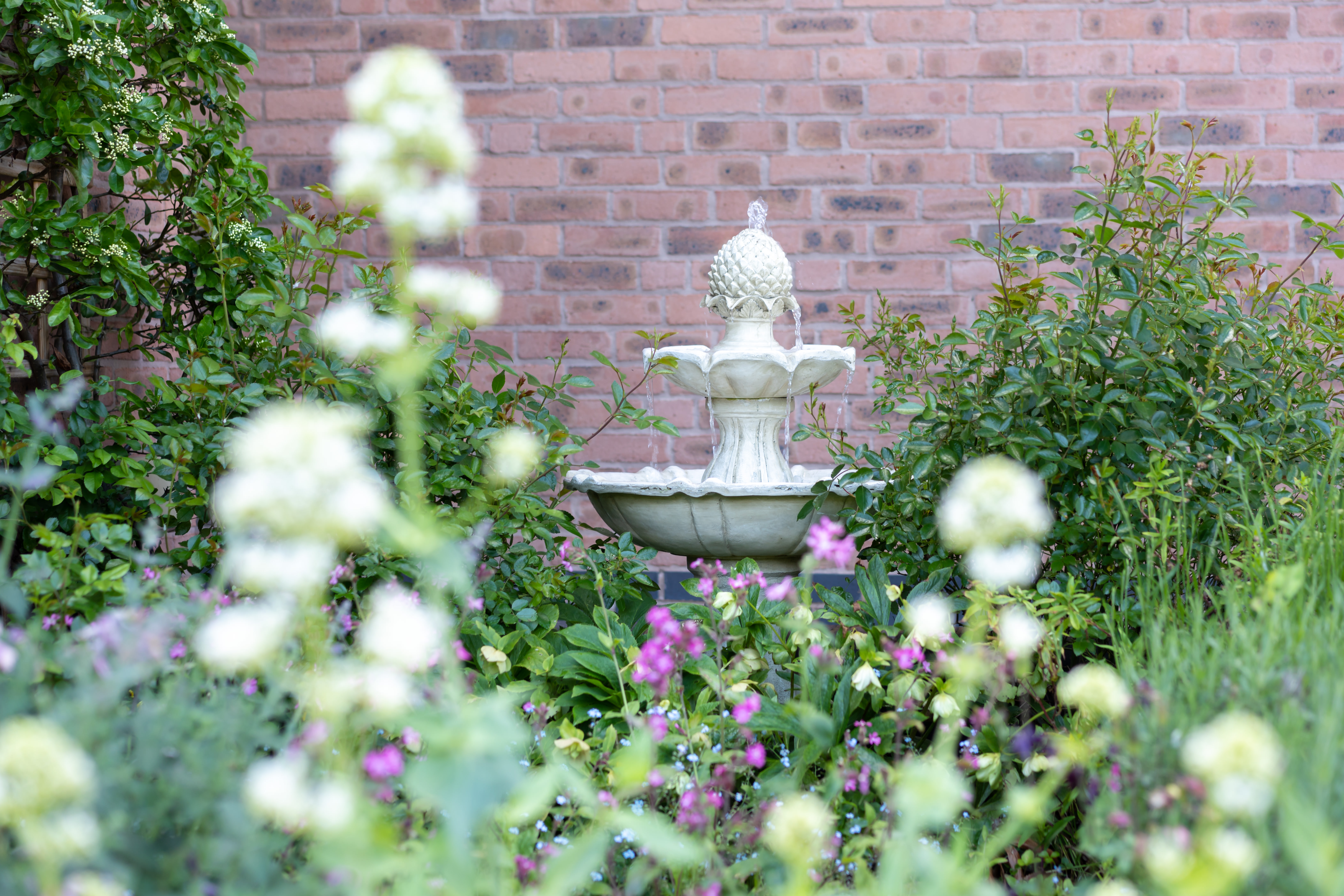 Flowers And Fountain At Carnarvon House
