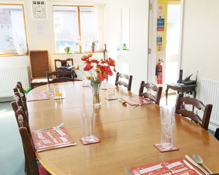 Dining table at Rider House, Loughton IG10 4LT