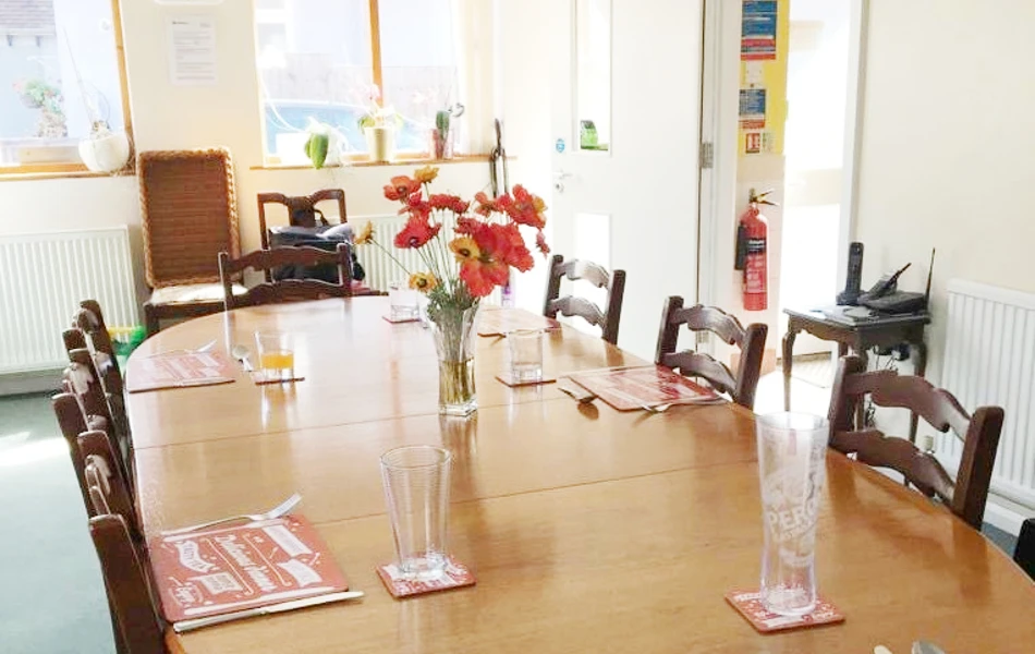 Dining table at Rider House, Loughton IG10 4LT