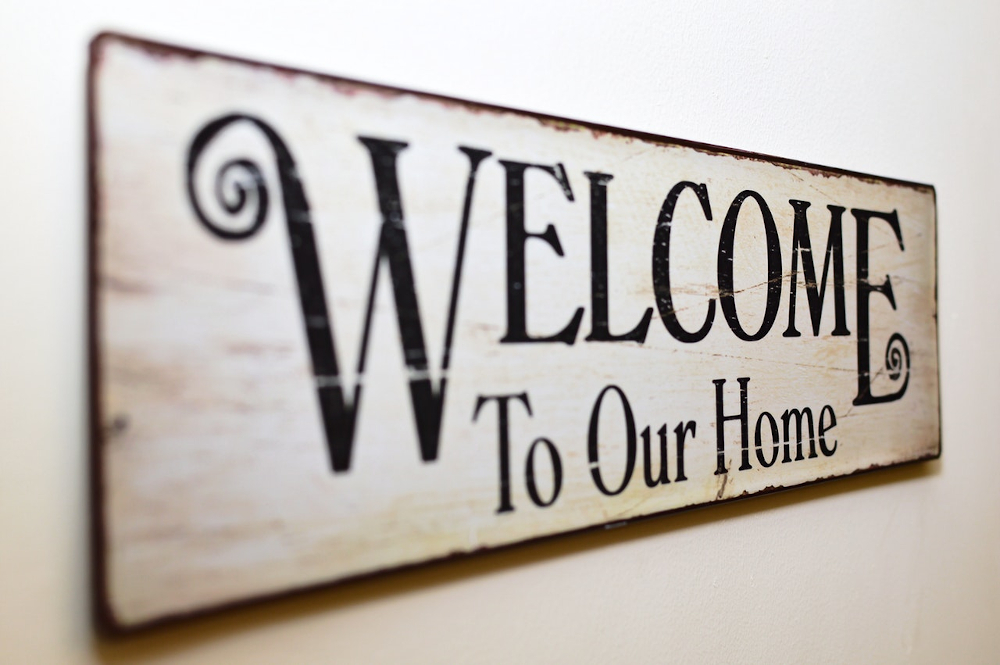 Welcome to our home sign with Independent living at Abbeyfield