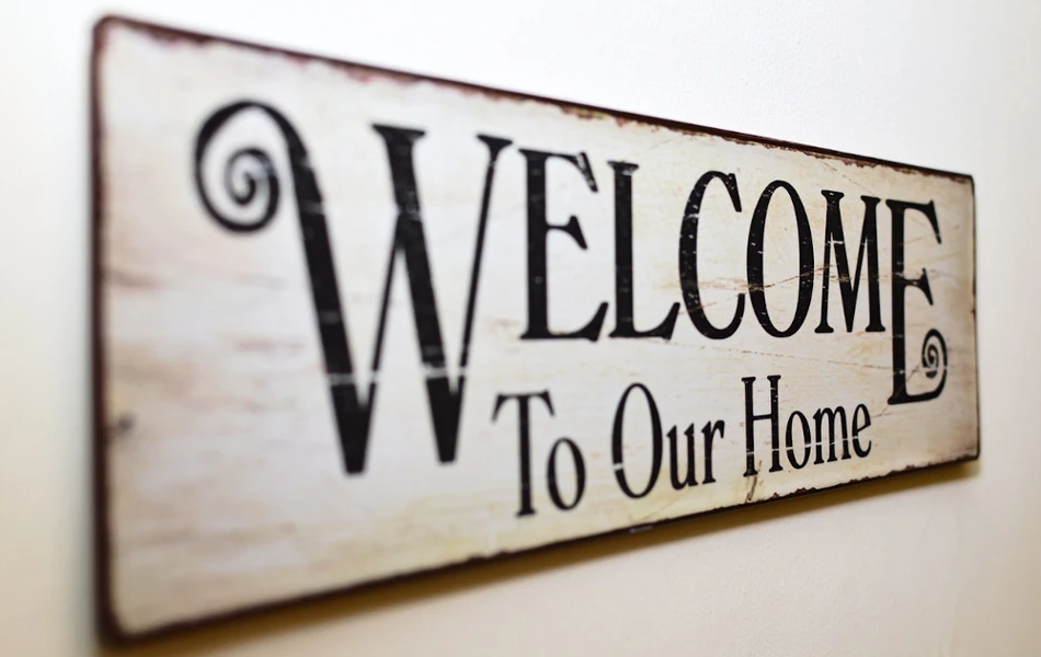 Welcome to our home sign with Independent living at Abbeyfield
