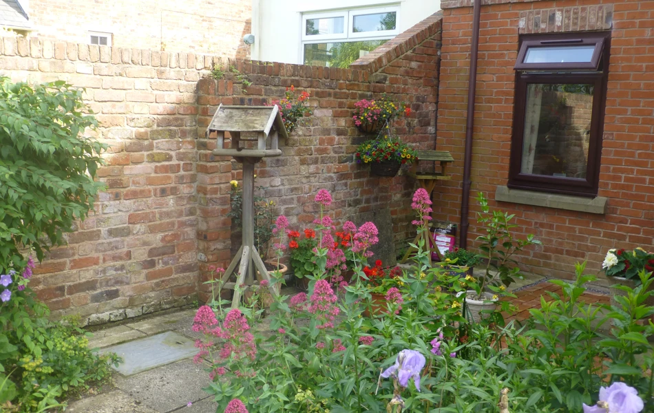 Bird feeder in garden at Prestbury House, Cheltenham GL52 3DD