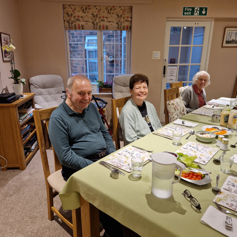 Residents At Abbeyfield House, Ripon, Enjoying A Meal Together In The Communal Dining Room