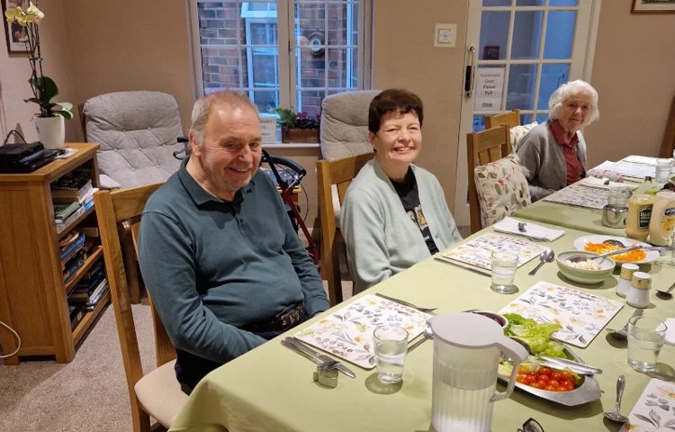 Residents At Abbeyfield House, Ripon, Enjoying A Meal Together In The Communal Dining Room