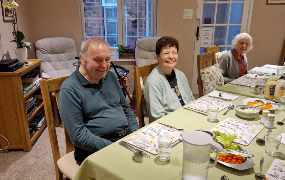 Residents At Abbeyfield House, Ripon, Enjoying A Meal Together In The Communal Dining Room