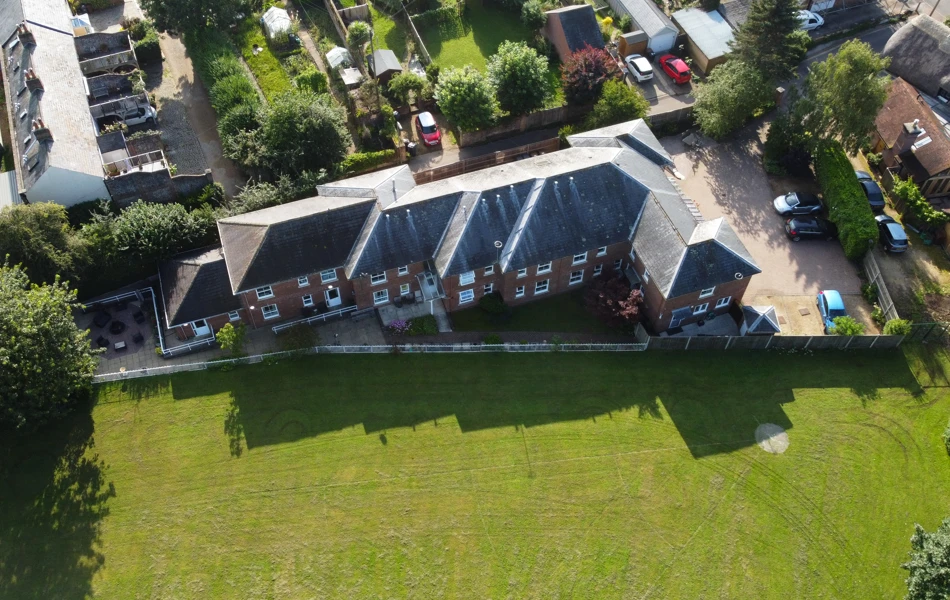 An aerial view of Abbeyfield House Romsey