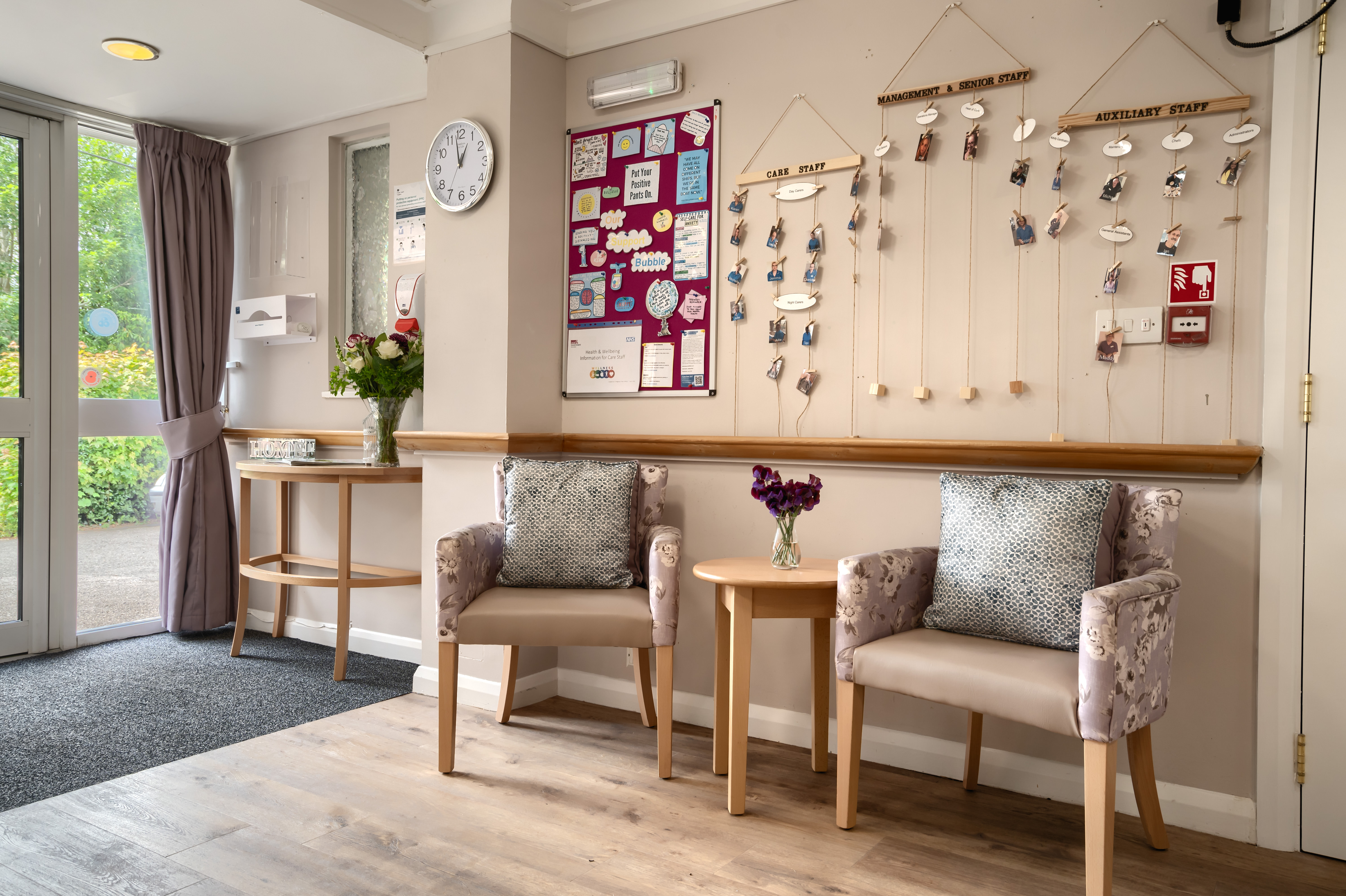 Pratt House reception and staff boards