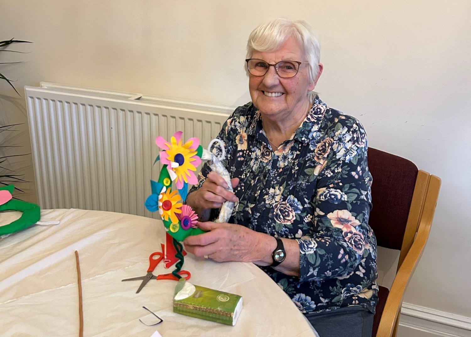 Resident Of Abbeyfield Barnard Castle Doing Arts And Crafts