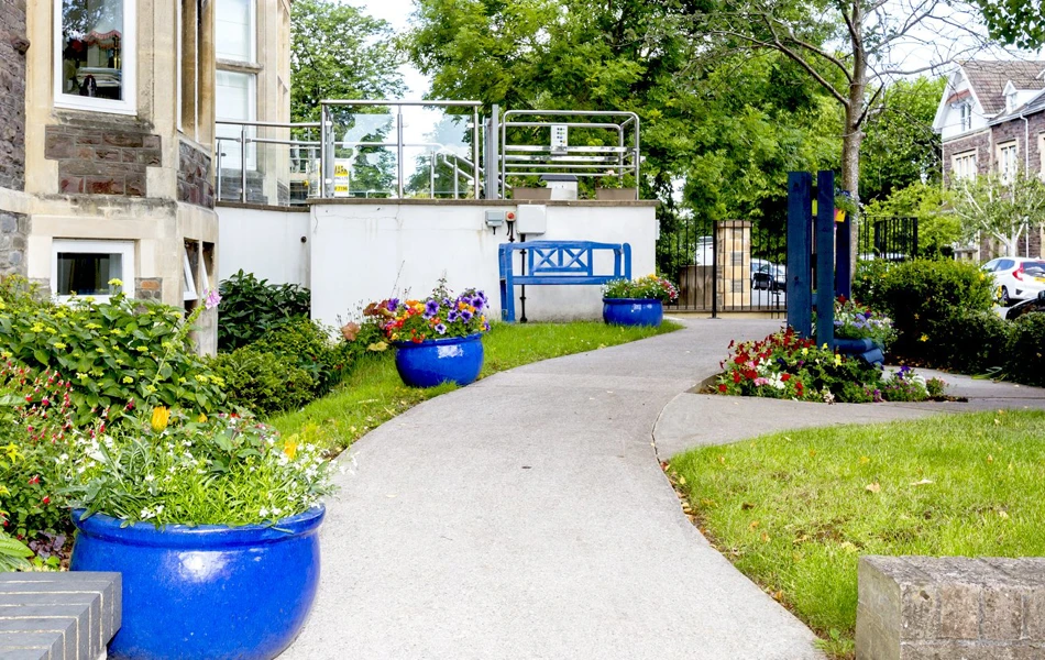 The front garden of Abbeyfield House, Bristol BS6 6YR