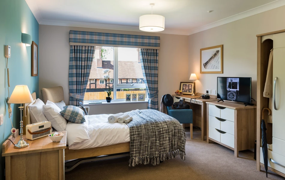 Relax in style at Speedwell Court, offering high quality care in Southampton. Our spacious bedrooms provide a cosy setting for residents to call home.jpg
