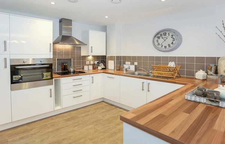 Modern white kitchen in one of our apartments