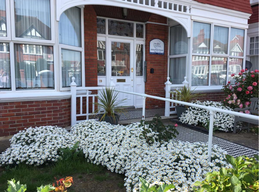 The entrance to Abbeyfield House, Hove BN3 4GB