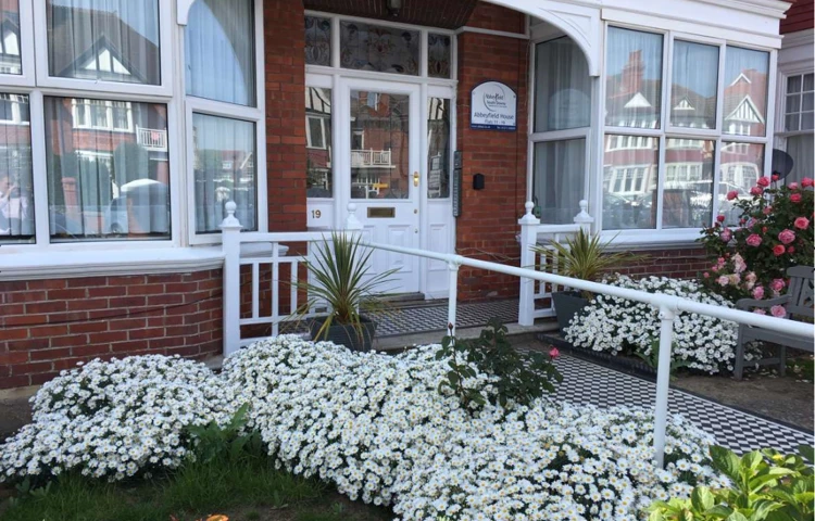 The entrance to Abbeyfield House, Hove BN3 4GB