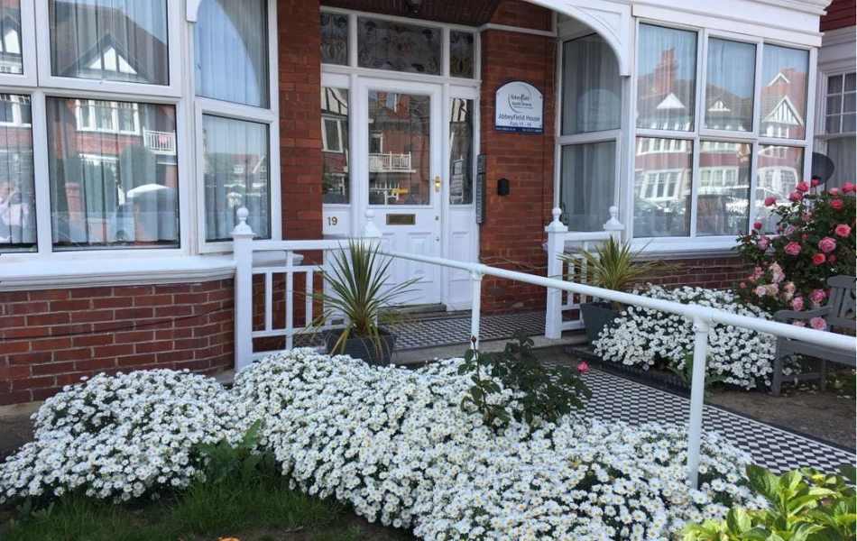 The entrance to Abbeyfield House, Hove BN3 4GB