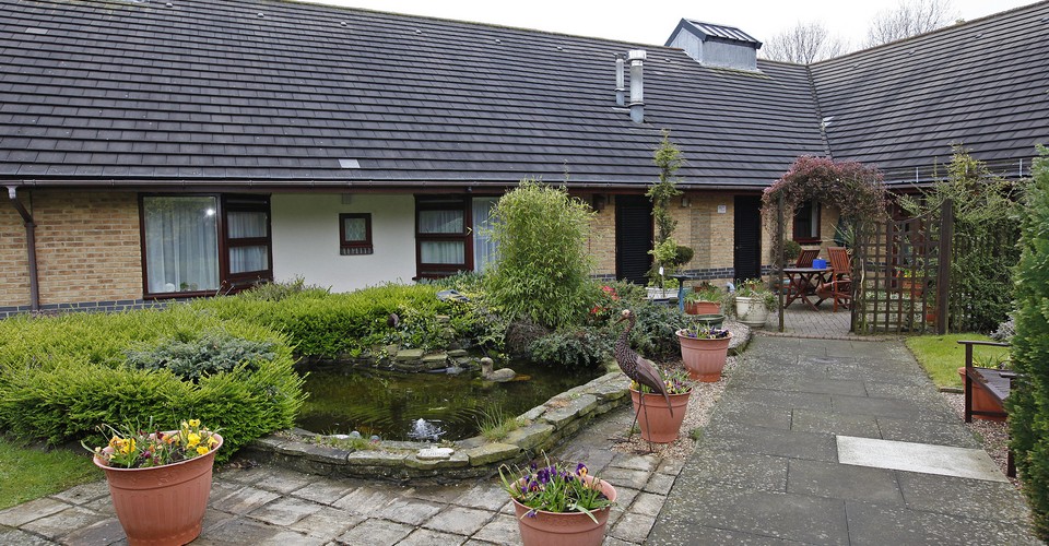 Pond area outside of the house