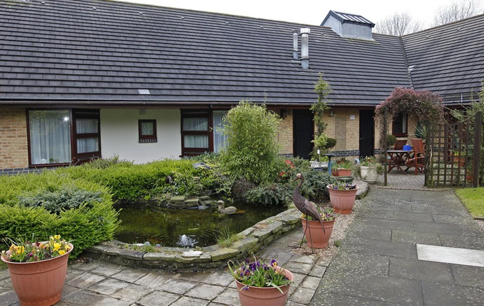 Pond area outside of the house