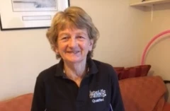 Sally from Simply fit Wales teaching a later life training class 