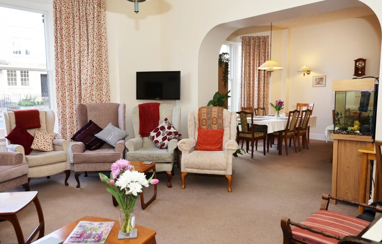 Resident's lounge at Abbeyfield House, Bradford on Avon BA15 1EP