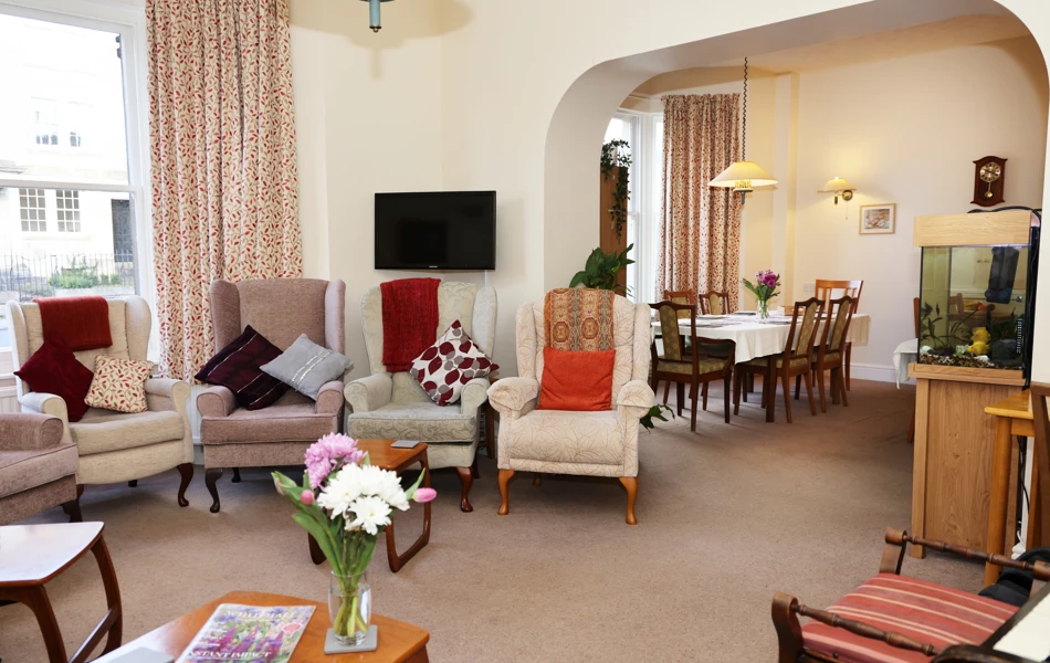 Resident's lounge at Abbeyfield House, Bradford on Avon BA15 1EP