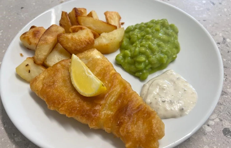 Fish and chips at Abbeyfield House, Fareham PO16 0BY