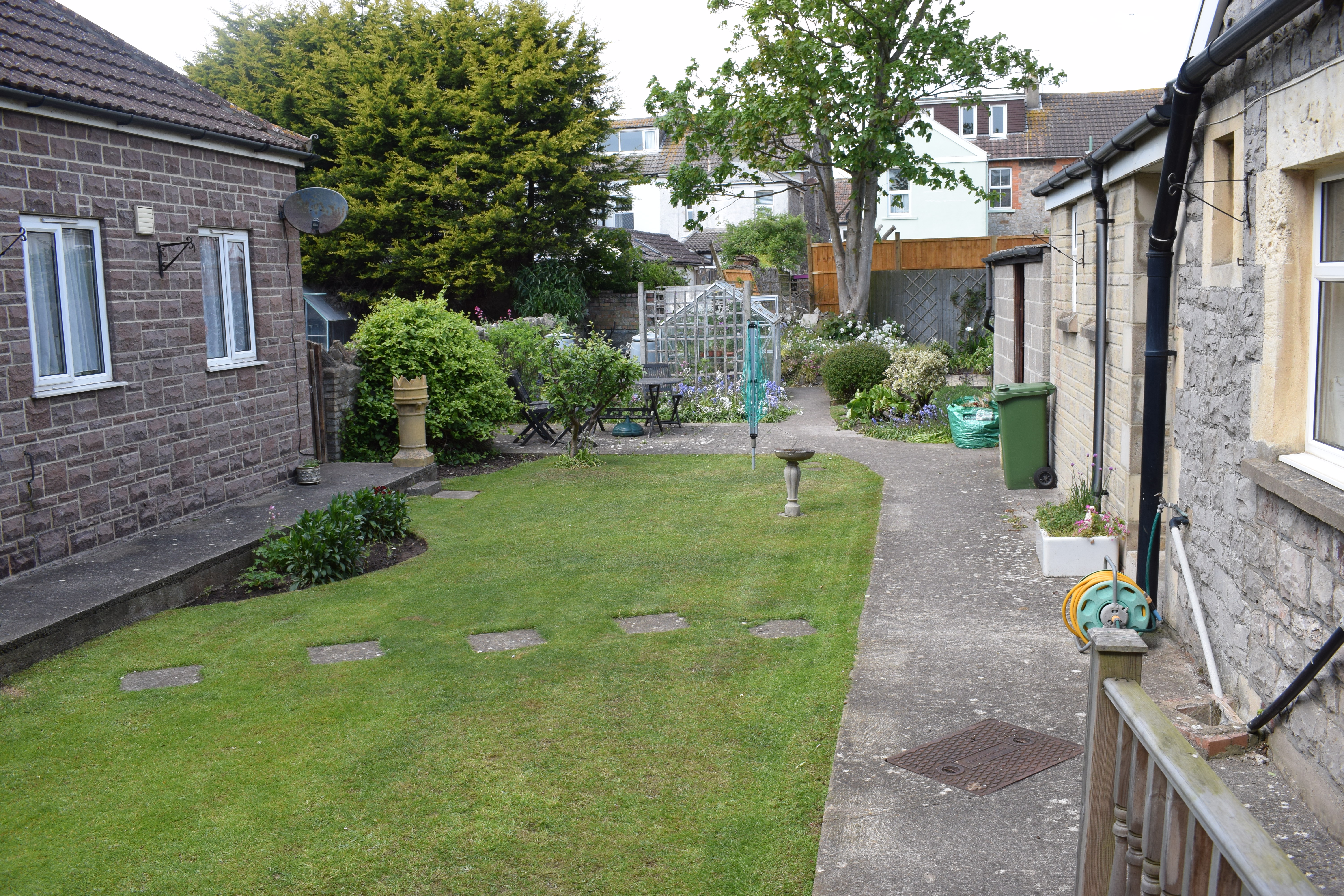 The well kept garden at Abbeyfield where residents can take a stroll