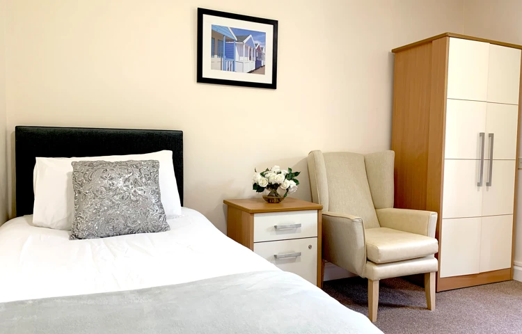 A bedroom at Phil Mead House