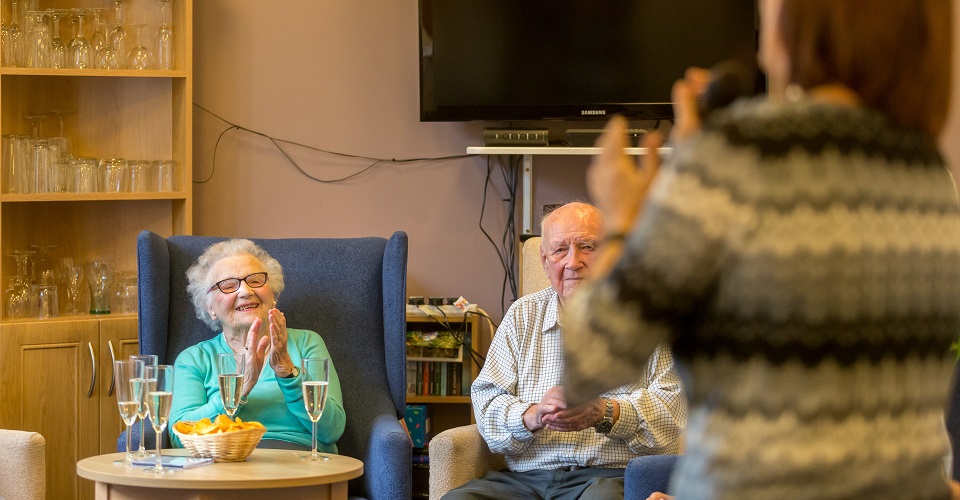 Resident enjoying  activities at Abbeyfield House, Bristol BS6 6YR