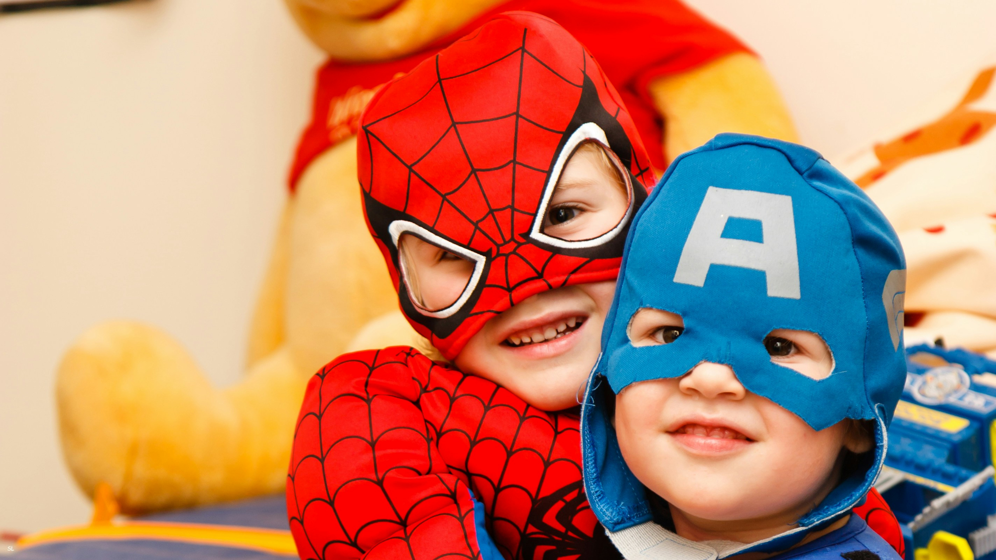 Kids Dressed Up As Superheroes