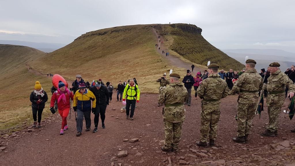 Walkers on the Brecon Beacons near Abbeyfield House, Brecon LD3 7RT