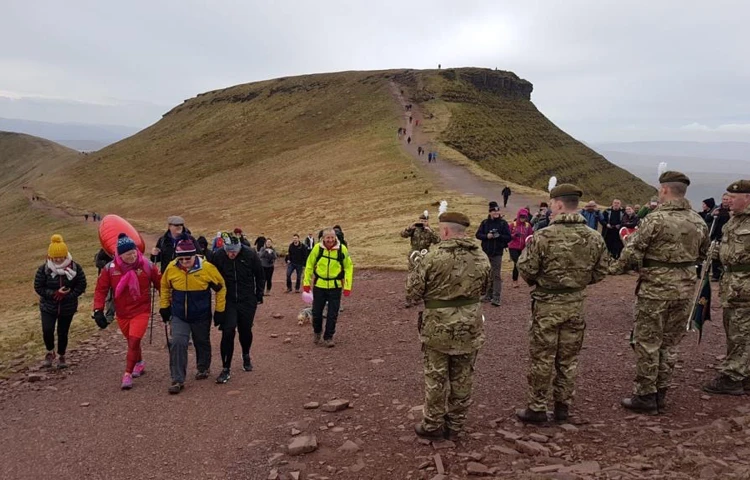 Walkers on the Brecon Beacons near Abbeyfield House, Brecon LD3 7RT
