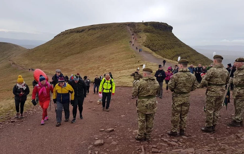 Walkers on the Brecon Beacons near Abbeyfield House, Brecon LD3 7RT