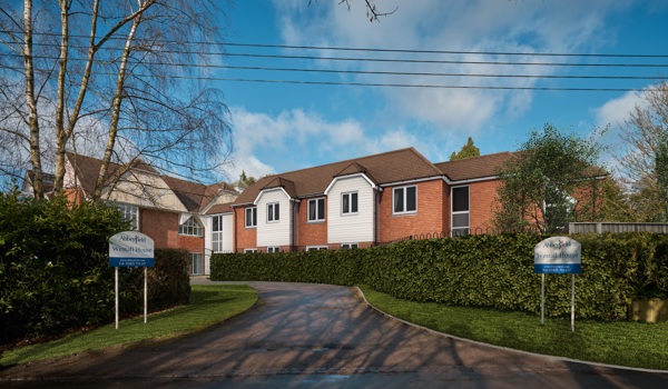 Front exterior of Westall House, a dementia care home in Horsted Keynes