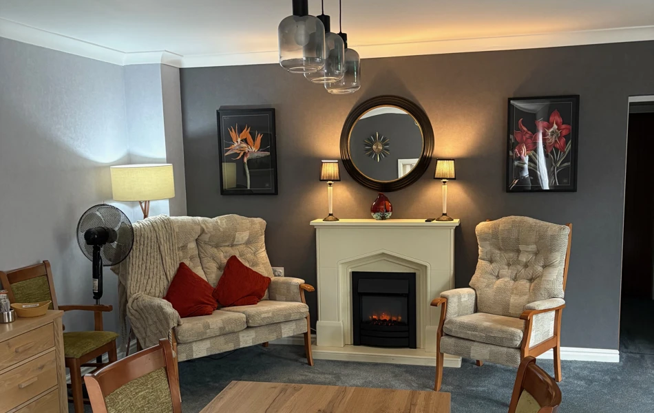 Abbeyfield House WA16 0EE, Sitting Room with Fireplace