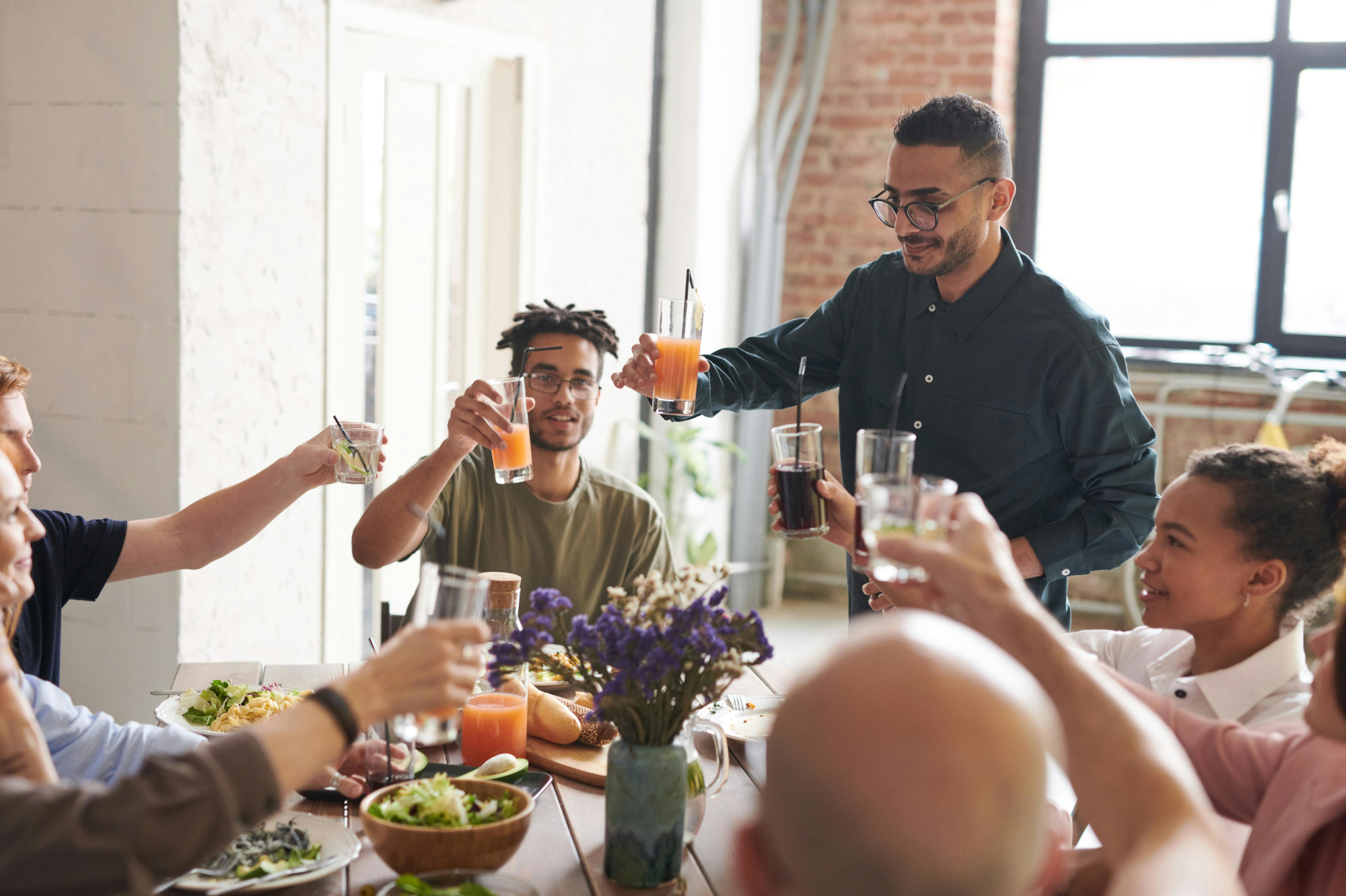 Group Of People Having Lunch Together