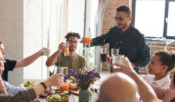 Group Of People Having Lunch Together