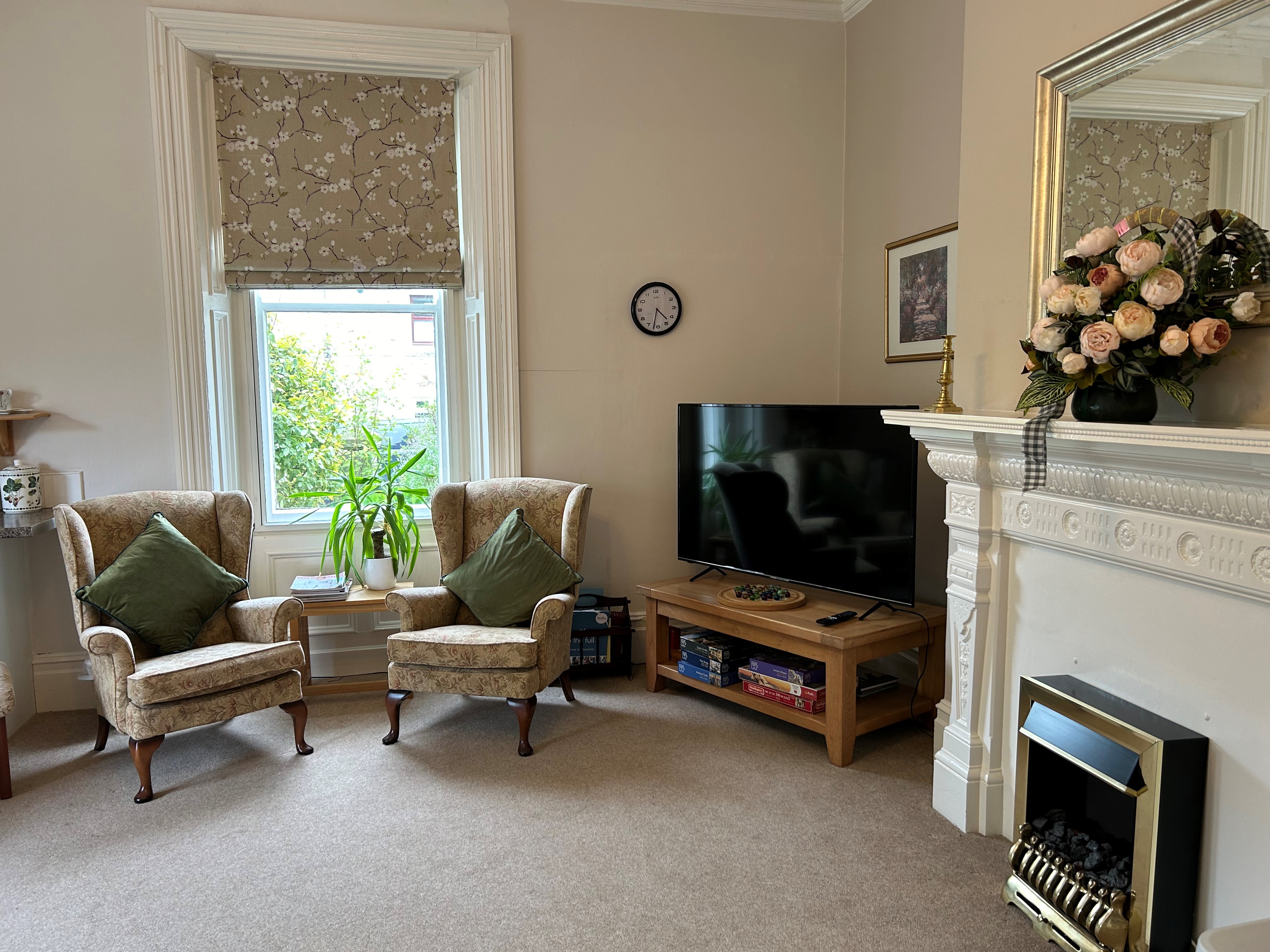 In the lounge of Abbeyfield House, Barnard Castle DL12 8BL