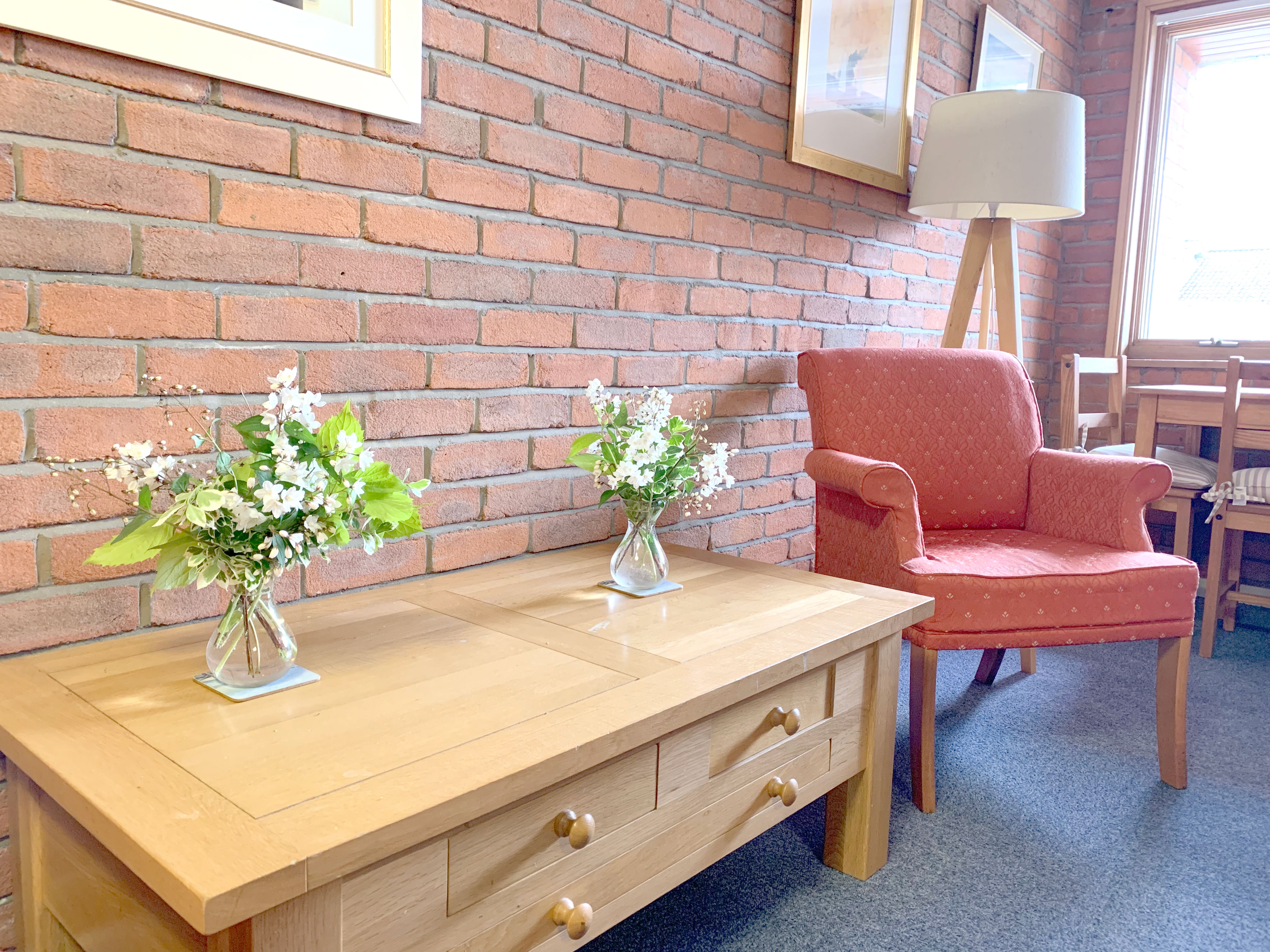Seating area by the window at Garrad House
