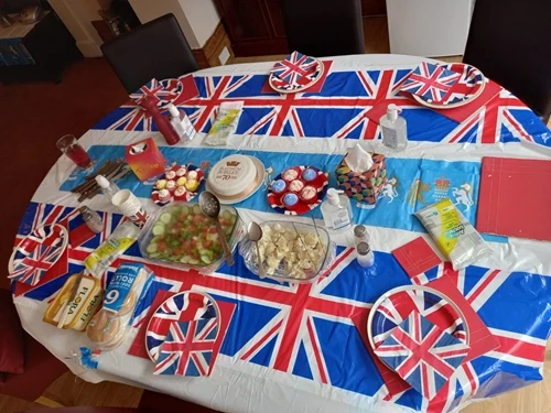 A jubilee themed buffet table