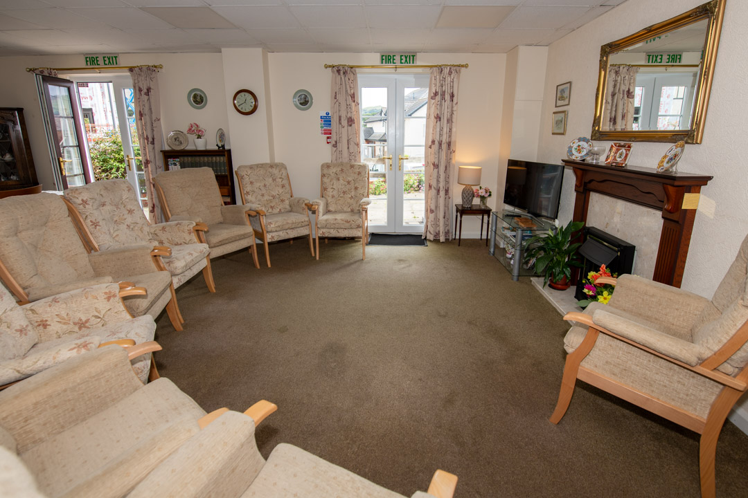 The lounge at Abbeyfield House, Ruthin LL15 1BL