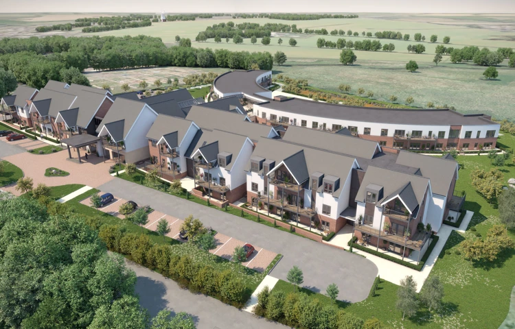 Artist's impression of the layout of Polly's Field Village, Braintree CM7 5XD