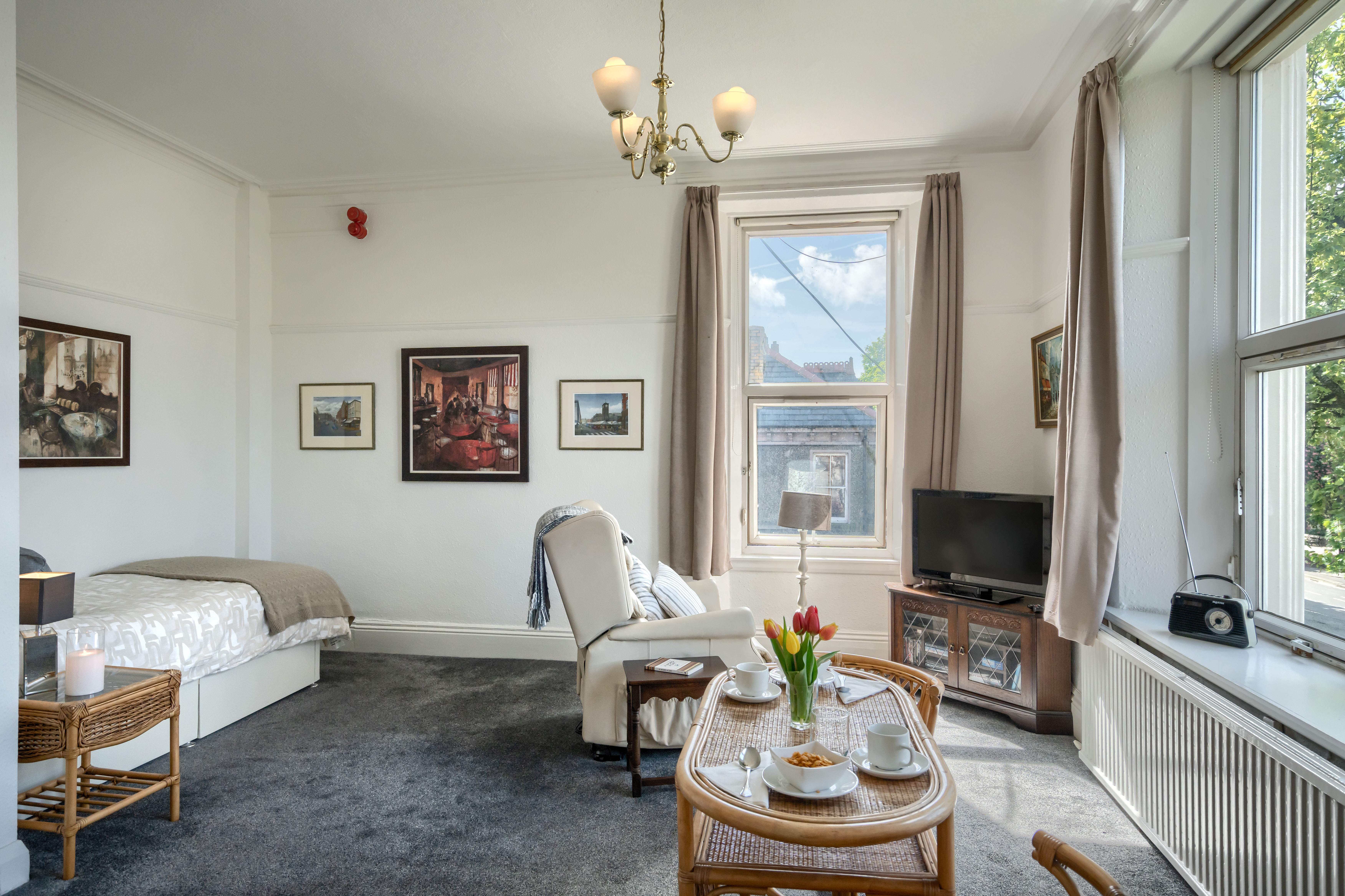 Single Bedroom With Lounge Area At Abbeyfield House Ulverston